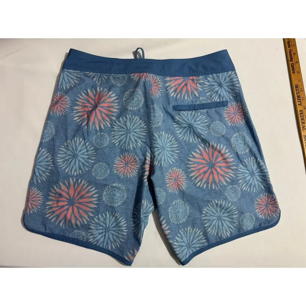 Travis Mathew Blue & Pink Board Shorts - Men's Size 34